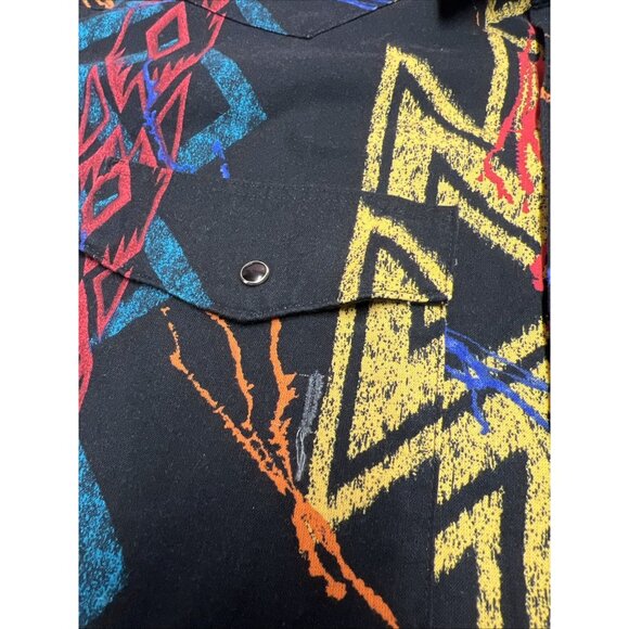 Wrangler Western Shirt Womens Size XL Aztec Pearl Snap Long Sleeve Button Down - Picture 9 of 16